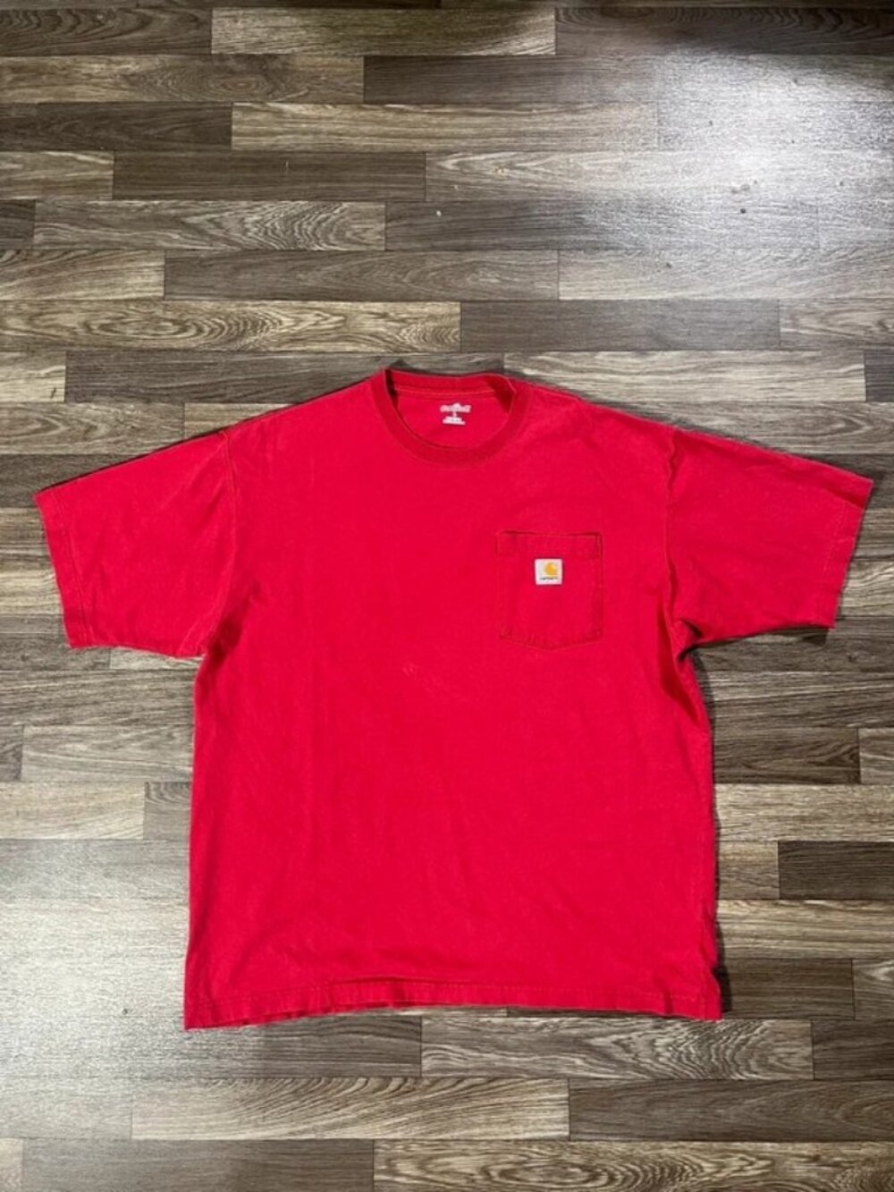 Carhartt Men’s Large Red Pocket T-Shirt Workwear Logo Tee